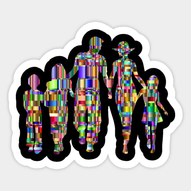 Colorful Prismatic Chromatic Checkered Rainbow Sticker by SWEIRKI